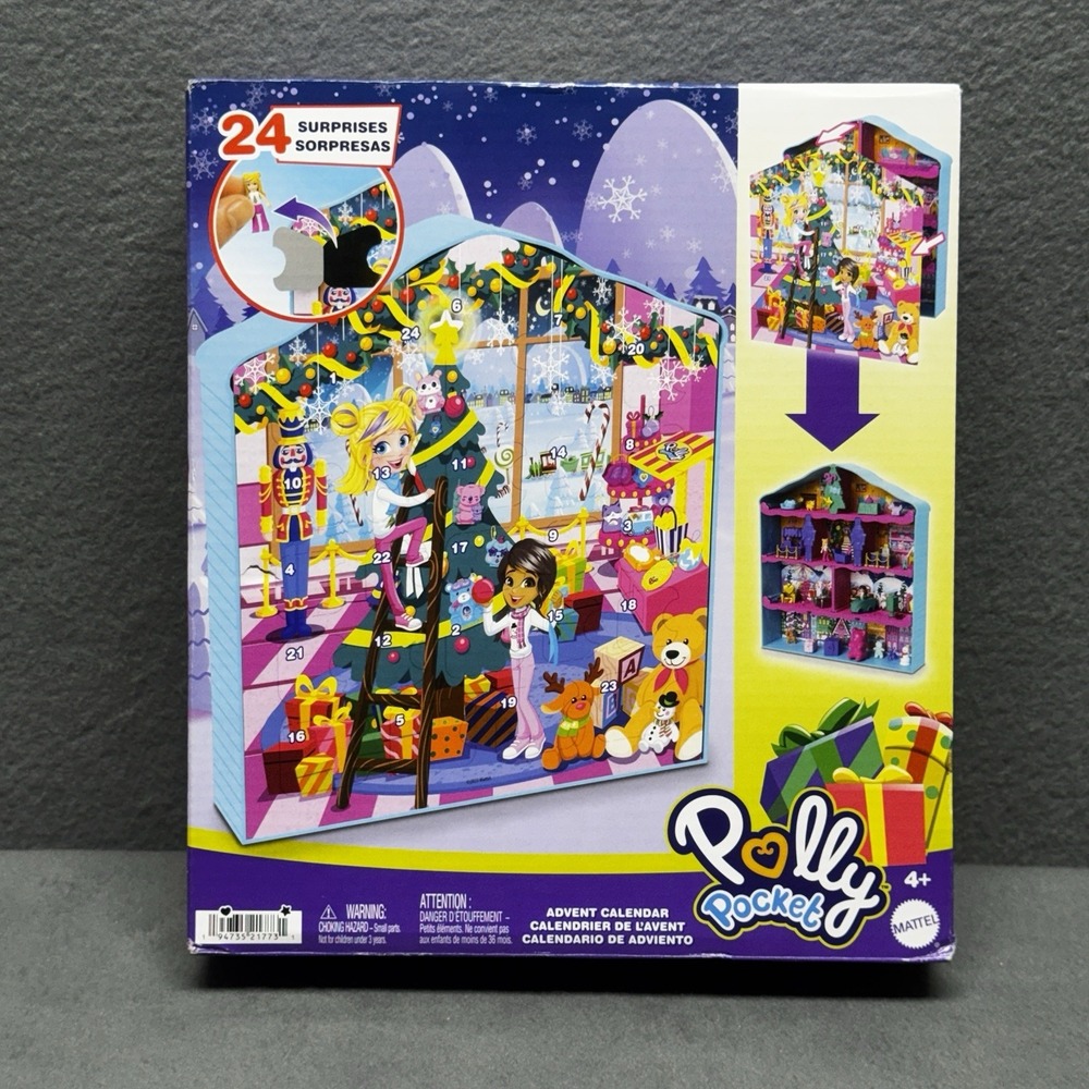 Polly Pocket Advent Calendar Gingerbread House Playset 24 Surprises Dollhouse